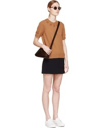 Marc Jacobs Bronze Embroidered Short Sleeve Sweater