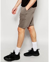 Asos Brand Jersey Shorts In Light Brown