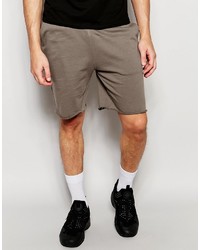 Asos Brand Jersey Shorts In Light Brown