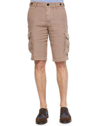 Brunello Cucinelli Linen Cargo Shorts Light Tan