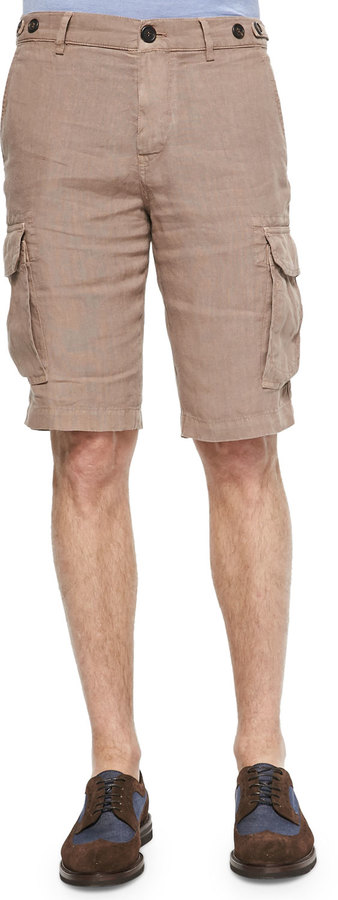 Brunello Cucinelli Linen Cargo Shorts Light Tan, $645, Bergdorf Goodman