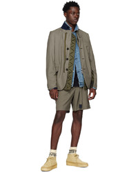 Sacai Taupe Suiting Shorts