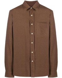 Brown Silk Dress Shirt