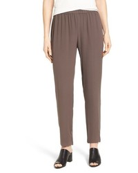 Eileen Fisher Petite Slouchy Silk Crepe Ankle Pants