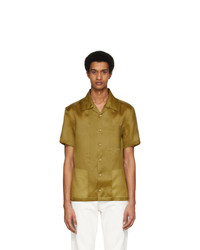 Brown Silk Short Sleeve Shirt