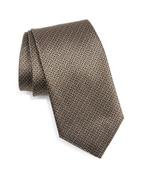 David Donahue Solid Silk Tie In Chocolate At Nordstrom