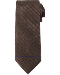 Ermenegildo Zegna Textured Solid Silk Tie Brown