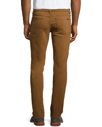 7 For All Mankind Luxe Performance Slimmy Cognac Denim Jeans Brown