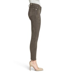 7 For All Mankind Faux Suede Crop Skinny Pants