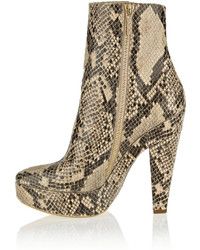 Stella McCartney Snake Effect Faux Leather Ankle Boots