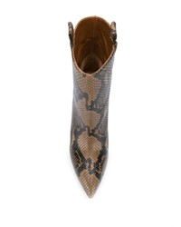 Paris Texas Snake Print Ankle Boots