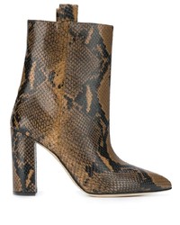 Paris Texas Snake Print Ankle Boots