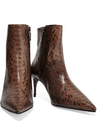 Schutz Sold Out Snake Effect Leather Ankle Boots