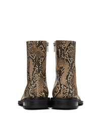 Andersson Bell Tan And Black Python Chelsea Boots