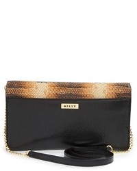 Milly Snake Embossed Leather Clutch