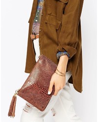 Urban Code Urbancode Leather Faux Snake Clutch Bag With Optional Shoulder Strap