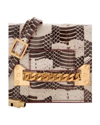 Sophie Hulme Chain Embellished Mini Envelope Snakeskin Bag