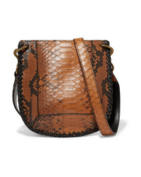 Isabel Marant Nasko Stitched Snake Effect Leather Shoulder Bag