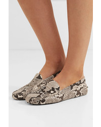 Tod's Gommino Snake Effect Leather Loafers