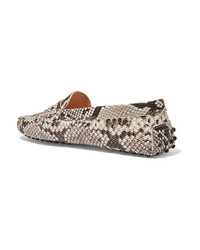 Tod's Gommino Snake Effect Leather Loafers