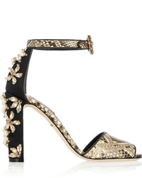 Dolce & Gabbana Embellished Python Sandals