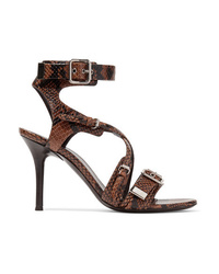 Chloé Scottie Snake Effect Leather Sandals