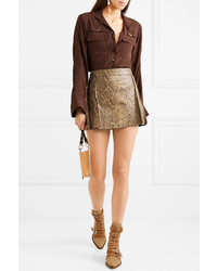 Chloé Snake Effect Leather Mini Skirt