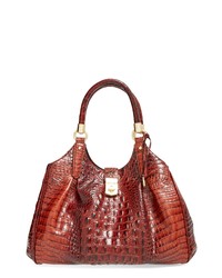 Brahmin Elisa Croc Embossed Leather Shoulder Bag