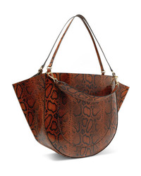 Wandler Mia Large Glossed Snake Effect Leather Tote