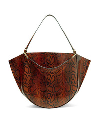 Wandler Mia Large Glossed Snake Effect Leather Tote