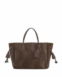Longchamp Penelope Medium Python Embossed Tote Bag