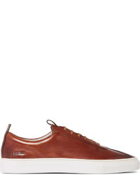 Grenson Burnished Leather Sneakers