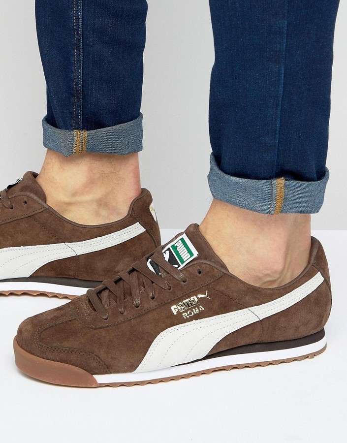 puma brown suede sneakers