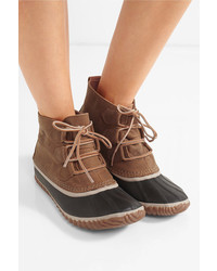 Sorel Out N Abouttm Waterproof Nubuck And Rubber Boots Brown