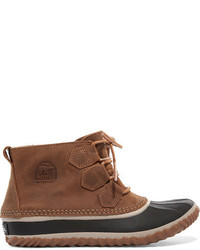 Sorel Out N Abouttm Waterproof Nubuck And Rubber Boots Brown