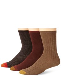 Gold Toe Hounds Tooth 3 Pair Fashion Pack Dress Socks