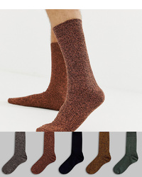 New Look Socks In Warm Colours 5 Pack
