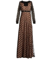 No.21 No 21 Star Embroidered Tulle And Lace Maxi Dress