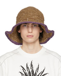 Brown Straw Bucket Hat