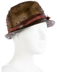 Brunello Cucinelli Straw Fedora Hat