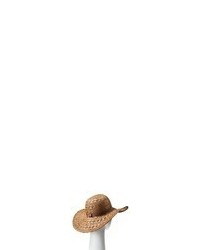 Merona Woven Straw Floppy Brim Hat With Sash Brown