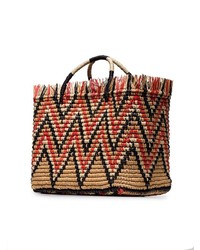 SENSI STUDIO Sensi Multicolour Castana Straw Striped Tote Bag