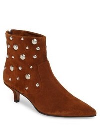Brown Studded Ankle Boots