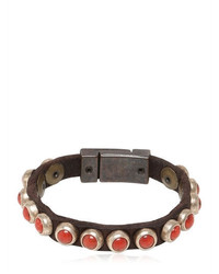 Campomaggi Coral Studded Leather Bracelet