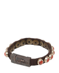 Campomaggi Coral Studded Leather Bracelet