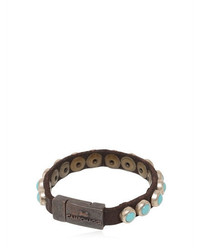 Campomaggi Turquoise Studded Leather Bracelet