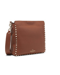 Valentino Garavani The Rockstud Hobo Small Textured Leather Shoulder Bag