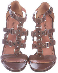 Alaia Alaa Embellished Leather Sandals