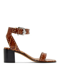 Givenchy Brown Croc Studded Elegant Sandals