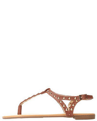 Dollhouse Studded T Strap Thong Sandals
